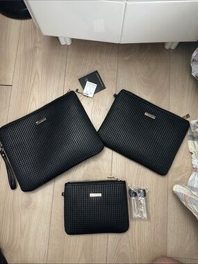 NEW！Joan & David 3-Piece Black Toiletry Set